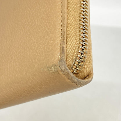 Gucci Bamboo Long Wallet 307984 Leather Beige Champagne