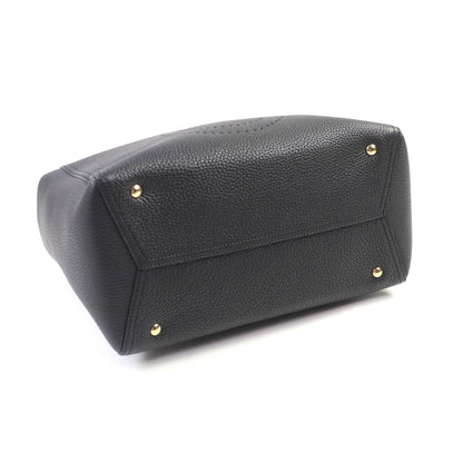 Salvatore Ferragamo 21 G714 Marta Nero Perforated Gancini Design Calf Leather Tote Bag With Dust Bag