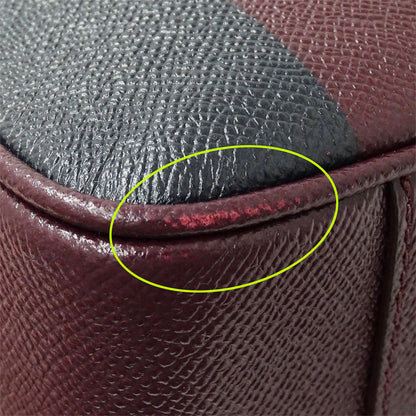 Burberry Men'S Leather Business Bag In Bordeaux And Navy. Perfect For Handbags