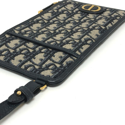Christian Dior Phone Case Wallet Crossbody Shoulder Bag Shoulder Bag Navy Goldhardware