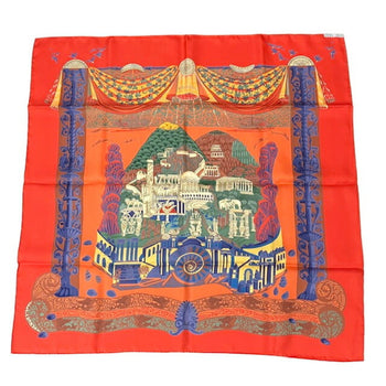 Hermes Hermes Carr 90 Scarf/Muffler Latlantide 100% Silk Orange