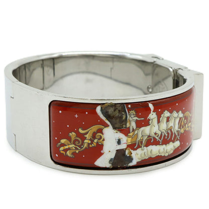 Hermes Loc Silver Dial Bangle Gp Enamel