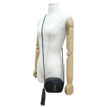 Yves Saint Laurent Saint Laurent Paris Ysl Logo Tassel Leather Mini Shoulder Bag/Pochette In Brown