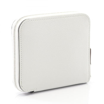 Hermes Herms Azap Compact Silkin Round Wallet Leather Evercolor