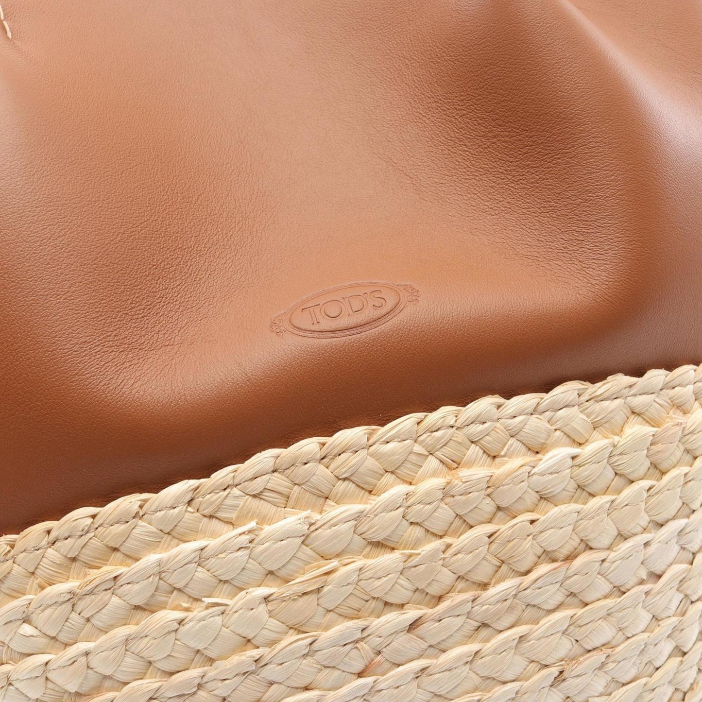 Tod'S Timeless Tote Bag Leather Raffia