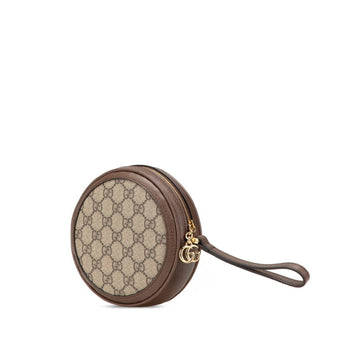 Gucci Gg Supreme Ophidia Pouch 574841 Brown Leather