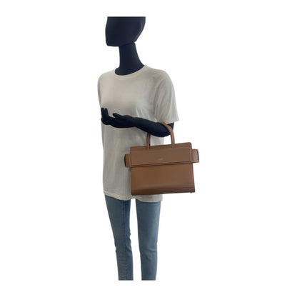 Givenchy Horizon Small Bag Brown Silver Hardware Leather Handbag Shoulder 2Way
