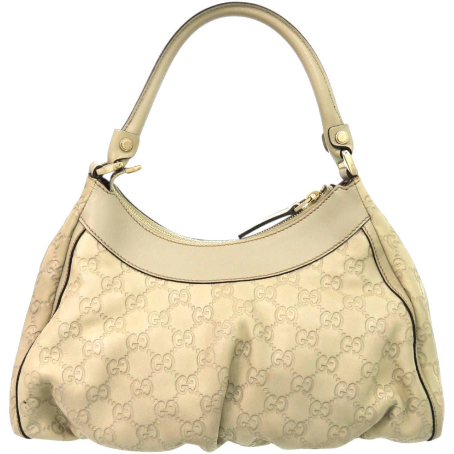 Gucci Guccissima Abby 190525 Leather Ivory Shoulder Bag 0189 Gucci