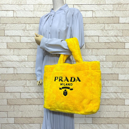 Prada Terry Tote Bag Pile 1Bg130 Yellow