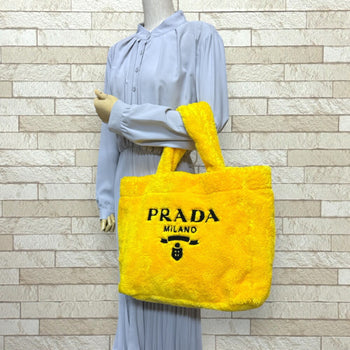 Prada Terry Tote Bag Pile 1Bg130 Yellow