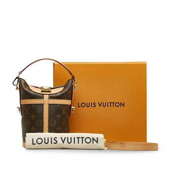 Louis Vuitton Monogram Duffle Bag Handbag Shoulder M43587 Brown Leather