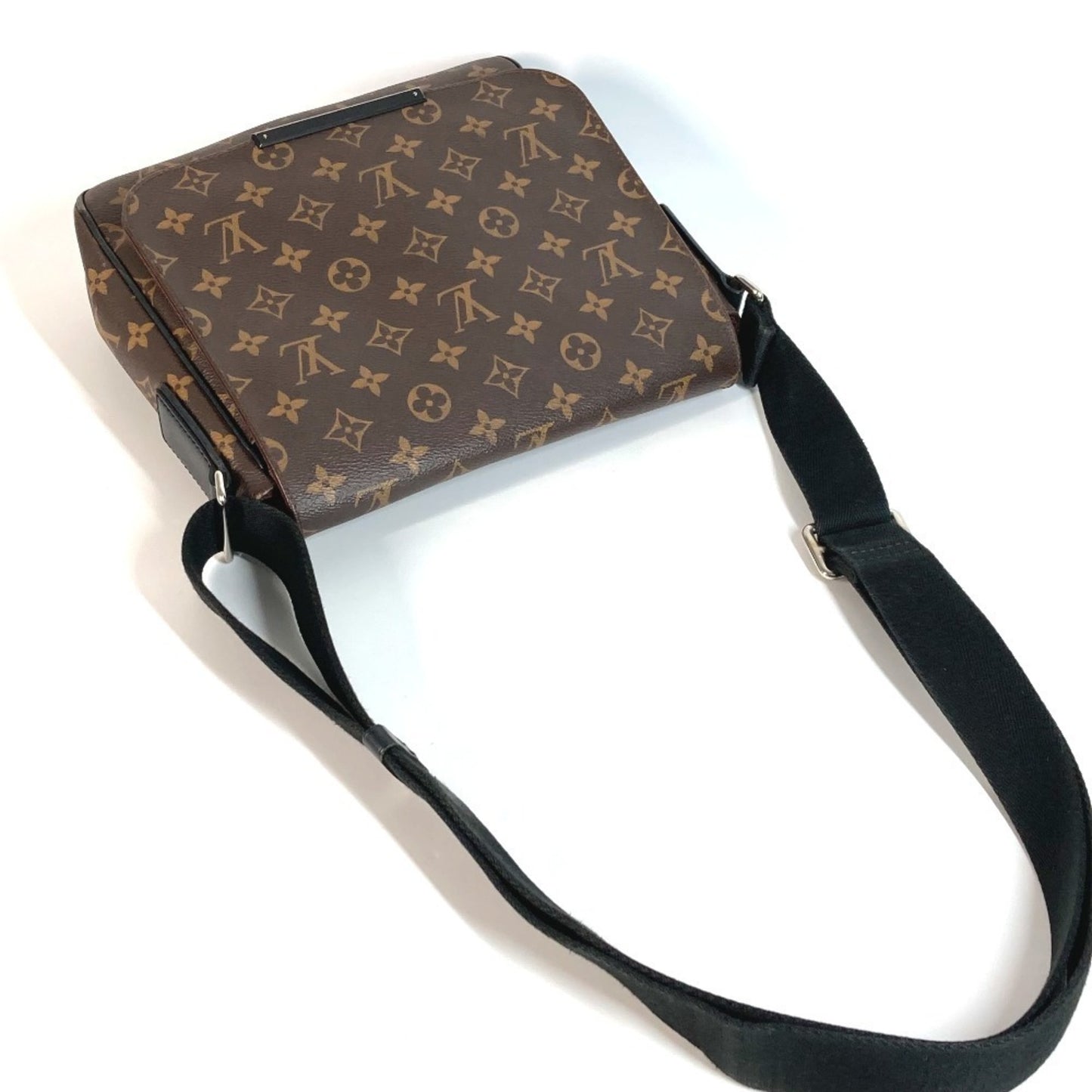 Louis Vuitton Monogram Macassar District Pm M40935 Flap Messenger Bag/Shoulder Bag In Canvas