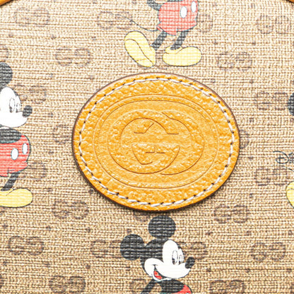 Gucci X Disney Ebony Mini Gg Supreme Mickey Print Chain Backpack 603730 Brown Leather