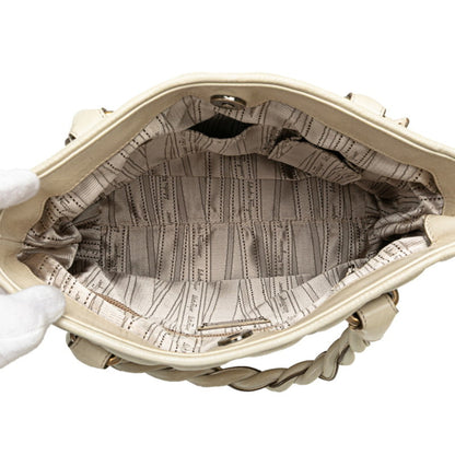 Salvatore Ferragamo Gancini Handbag Au-21 B380 White Leather