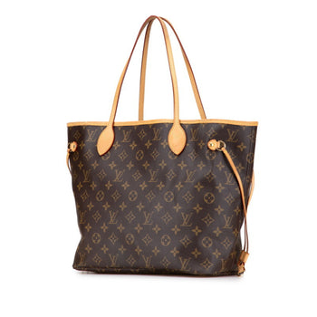 Louis Vuitton Monogram Neverfull Mm Shoulder Bag Tote M40156 Brown Leather