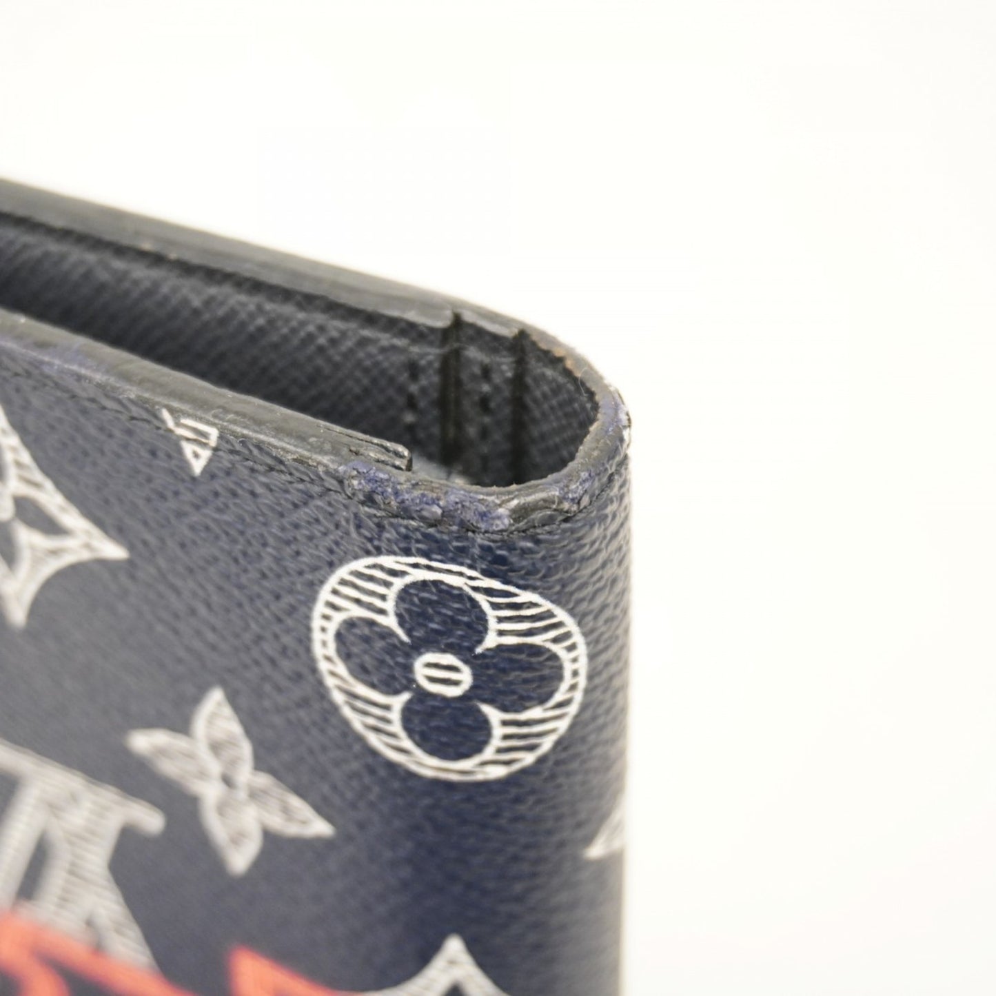 Louis Vuitton Monogram Ink Upside Down Portefeuille Brazza Long Wallet M62893 Navy