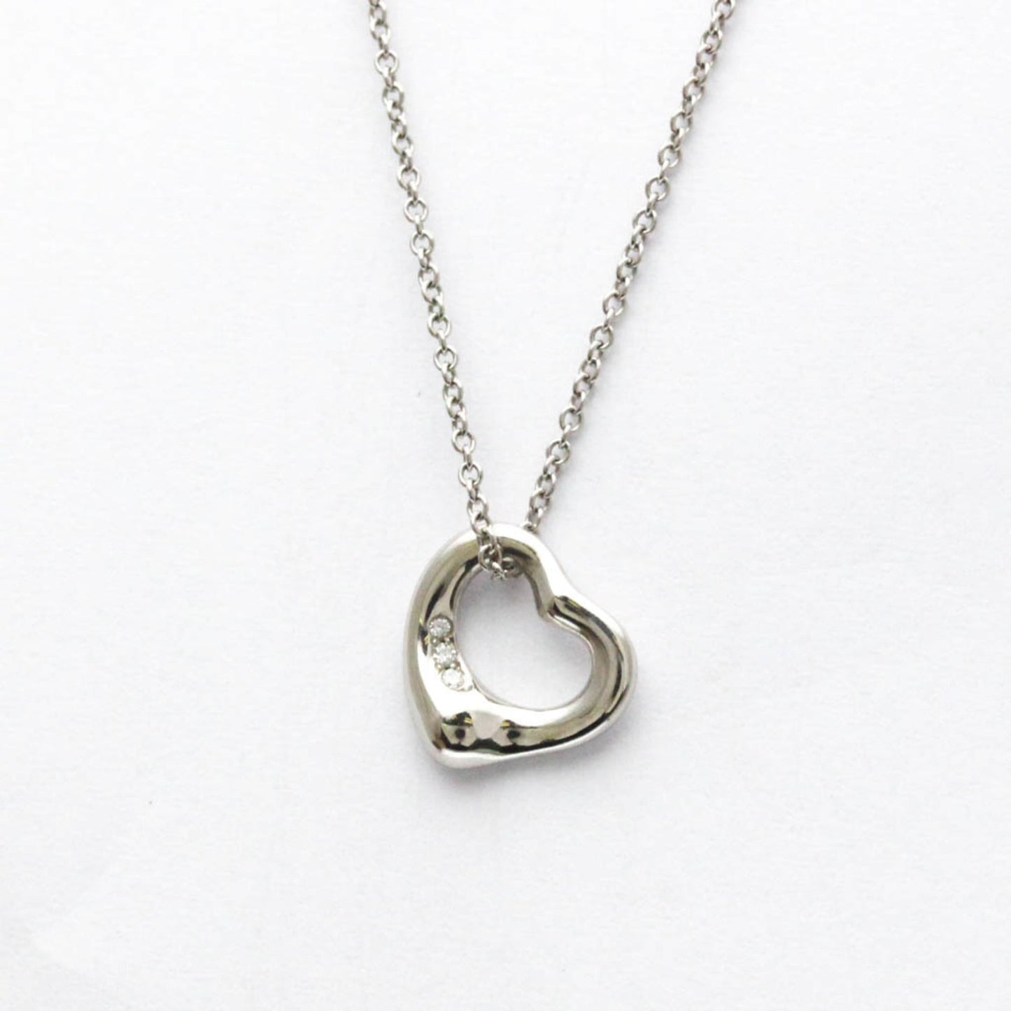 Tiffany Open Heart Necklace With Diamonds Platinum Diamond Men