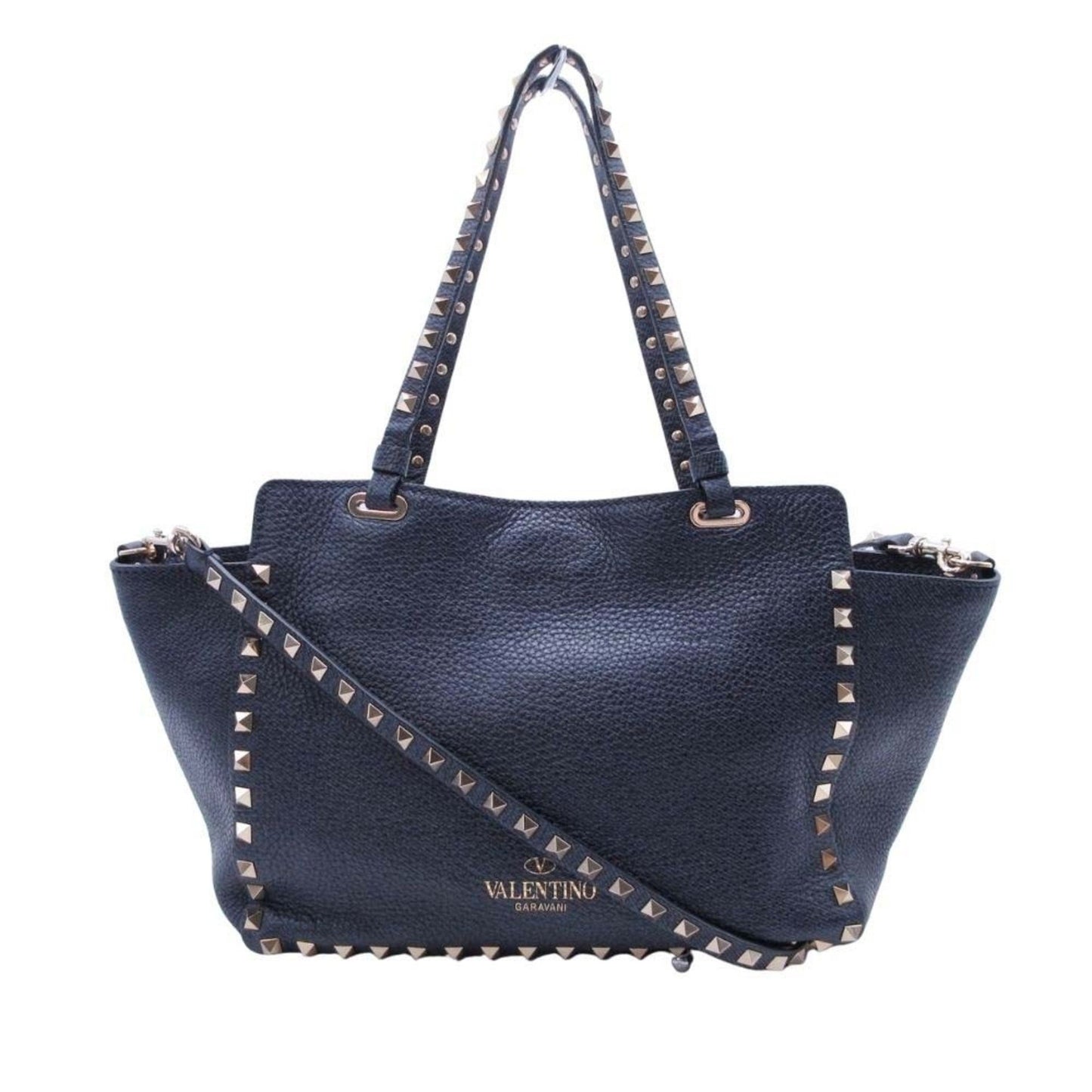 Valentino Garavani Rockstud 2-Way Shoulder Tote Bag In Navy