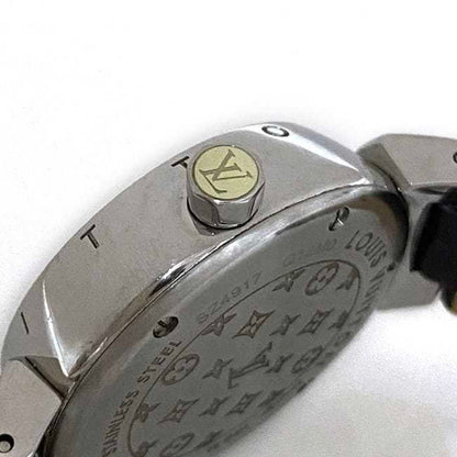 Louis Vuitton Watch Tambour White Shell Silver Brown Amaranth Love Cup Q12Mo Ss Patent Leather
