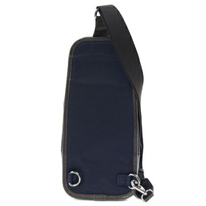 Burberry Body Bag Navy Dark Brown Nylon Canvas Leather Crossbody