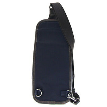 Burberry Body Bag Navy Dark Brown Nylon Canvas Leather Crossbody