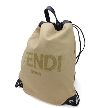 Fendi Rucksack Backpack 7Vz057 Canvas Leather Beige Black