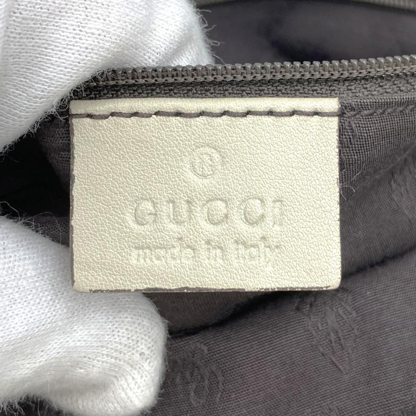 Gucci 211944 Tote Bag Handbag Guccissima Sukey Leather White Ivory