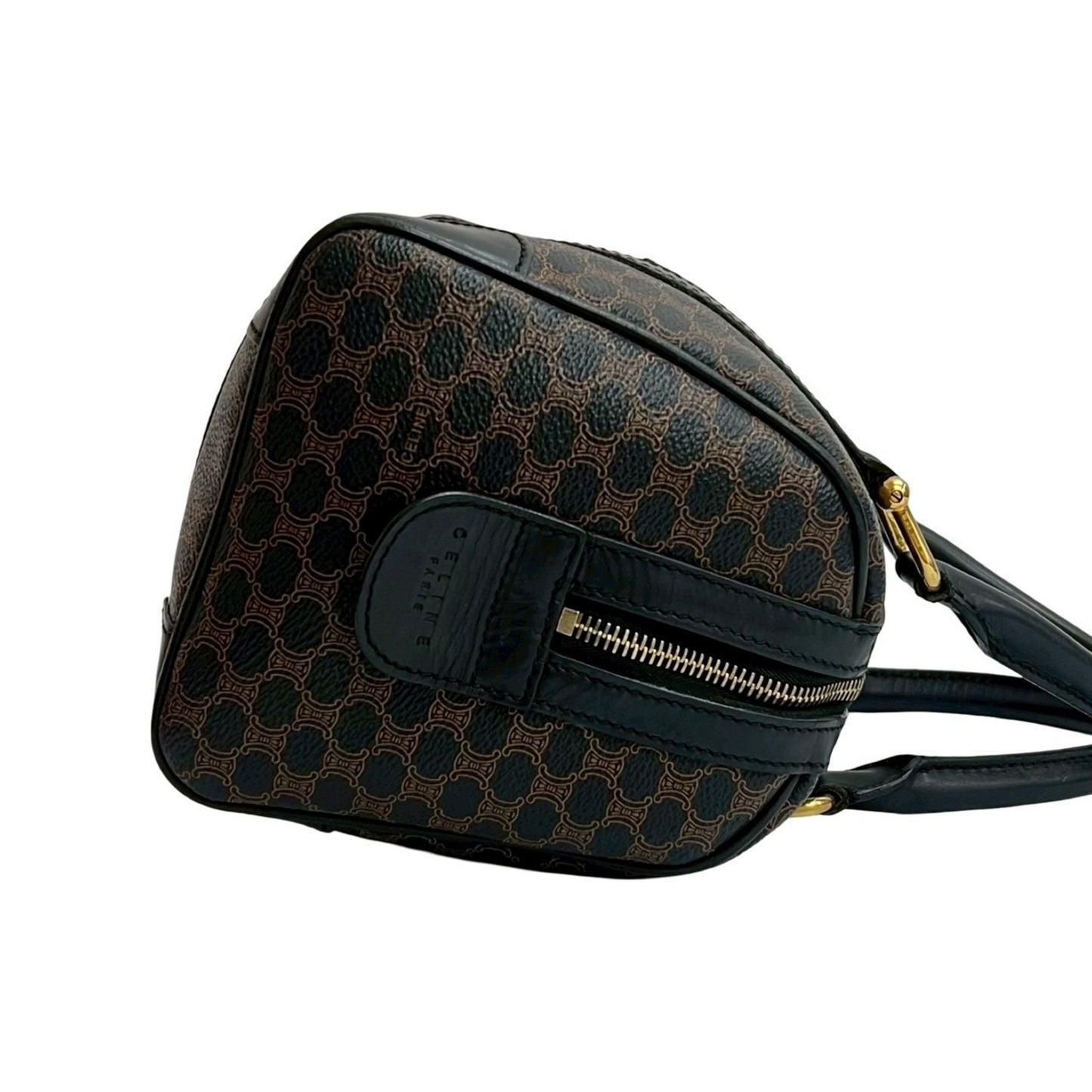 Celine Macadam Blason Triomphe Leather Handbag/Mini Boston Bag