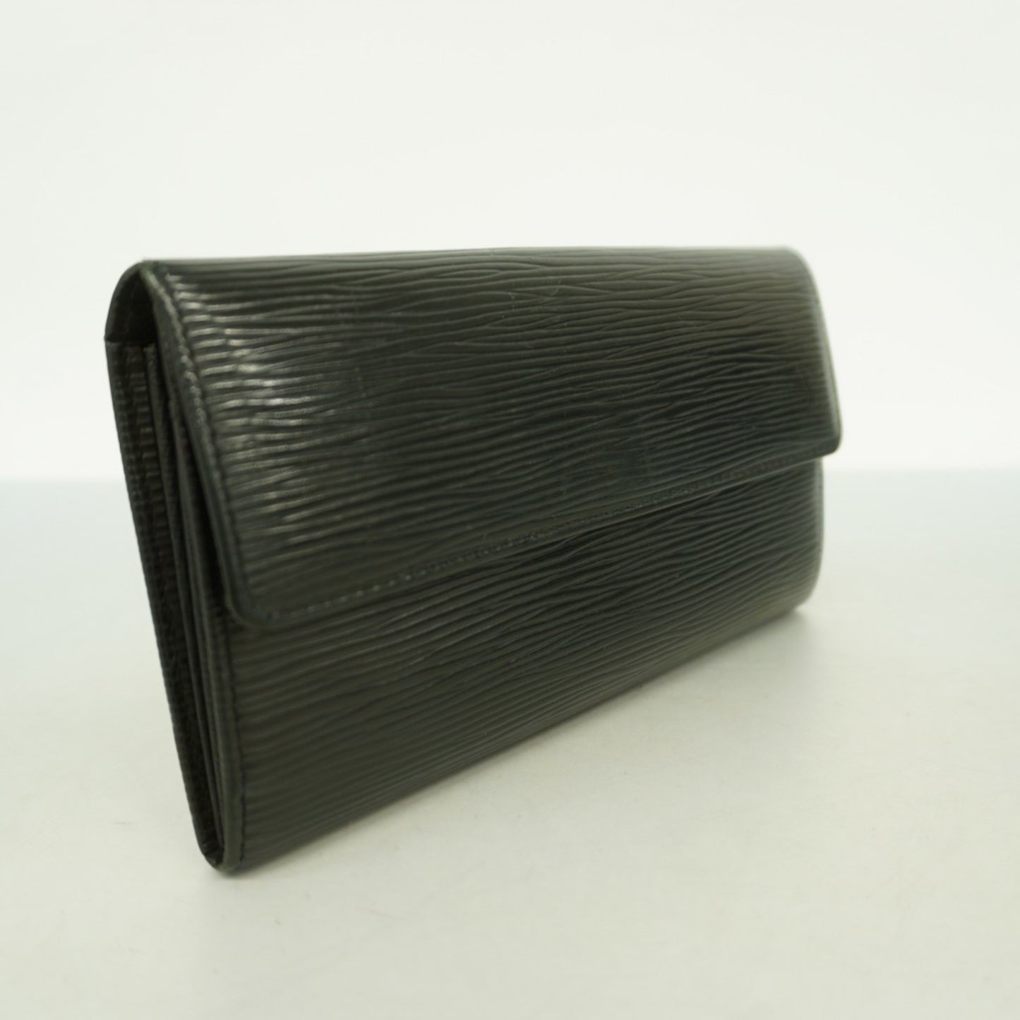 Louis Vuitton Epi Leather Long Wallet Porte Monnaie Credit M63592 Noir