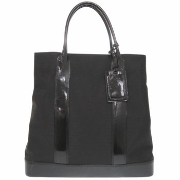 Tiffany Nylon/Patent Leather Black Tote Bag