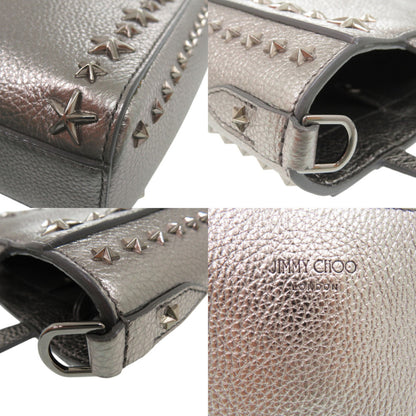Jimmy Choo 2-Way Mini Pegasi Star Stud Handbag In Silver Leather