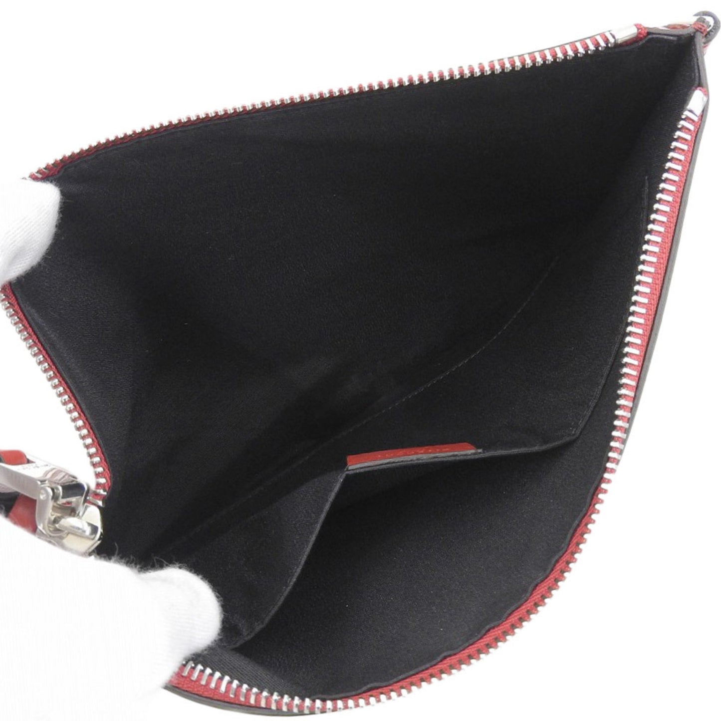 Givenchy Givenchy Clutch Bag Ned0169 Second Leather Red X White Black