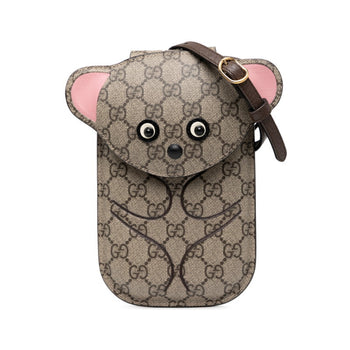Gucci Gg Supreme Teddy Bear Mini Shoulder Bag (752577) In Beige