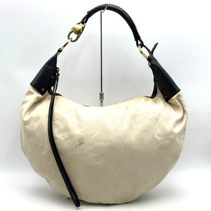 Gucci 95332 Shoulder Bag/Handbag In Beige/Black Canvas