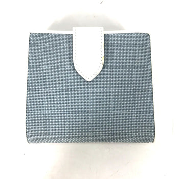 Christian Dior Bicolor Logo Compact Wallet Folded Wallet Blue