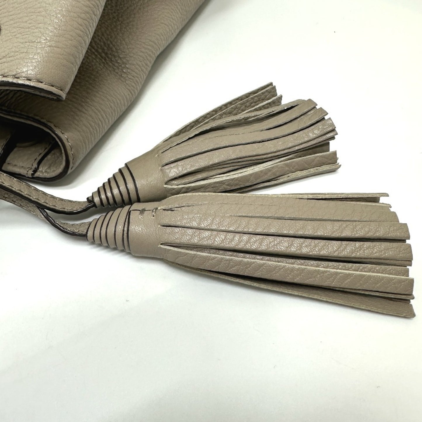 Tory Burch Logo Tote Bag Handbag Shoulder Leather