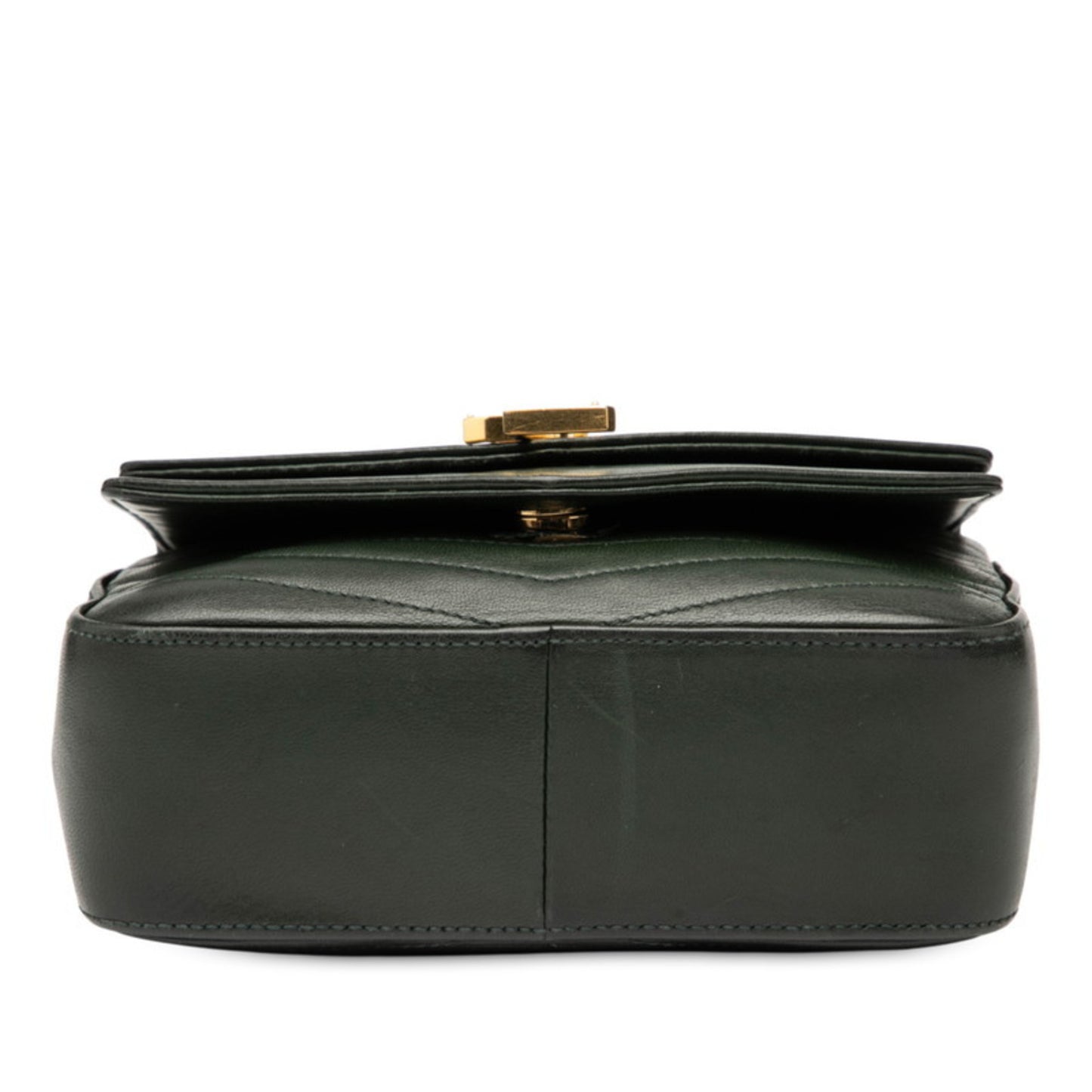 Saint Laurent Logo Chain Shoulder Bag In Green