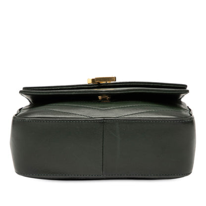 Saint Laurent Logo Chain Shoulder Bag In Green