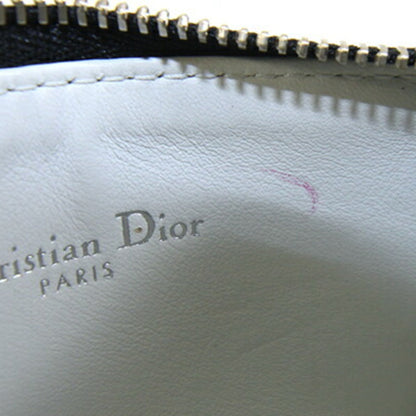 Christian Dior Dior Coin Case Blue White Leather Mini Pouch Purse Beads