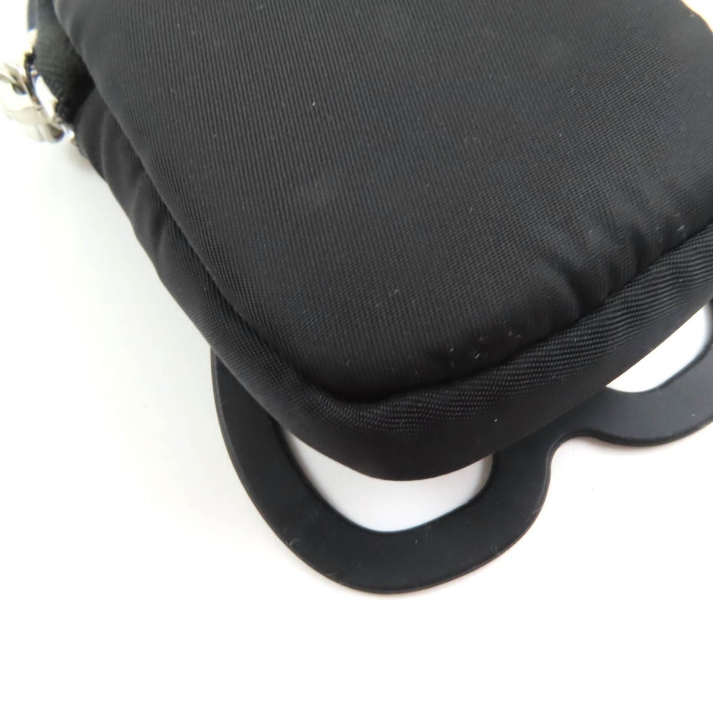 Prada 1Zt016 Renylon Smartphone Case Shoulder Pouch With Triangular Logo Plate