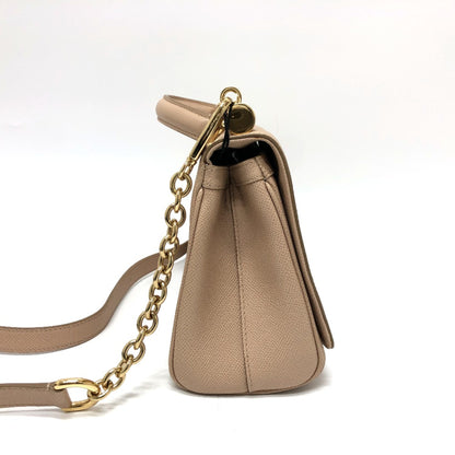 Dolce&Gabbana 2Way Bag Shoulder Bag Beige Goldhardware
