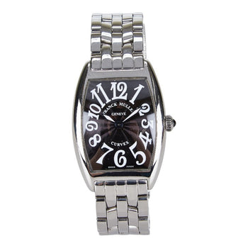 Franck Muller Tonneau Curvex Watch 1752B Quartz Black Dial Stainless Steel