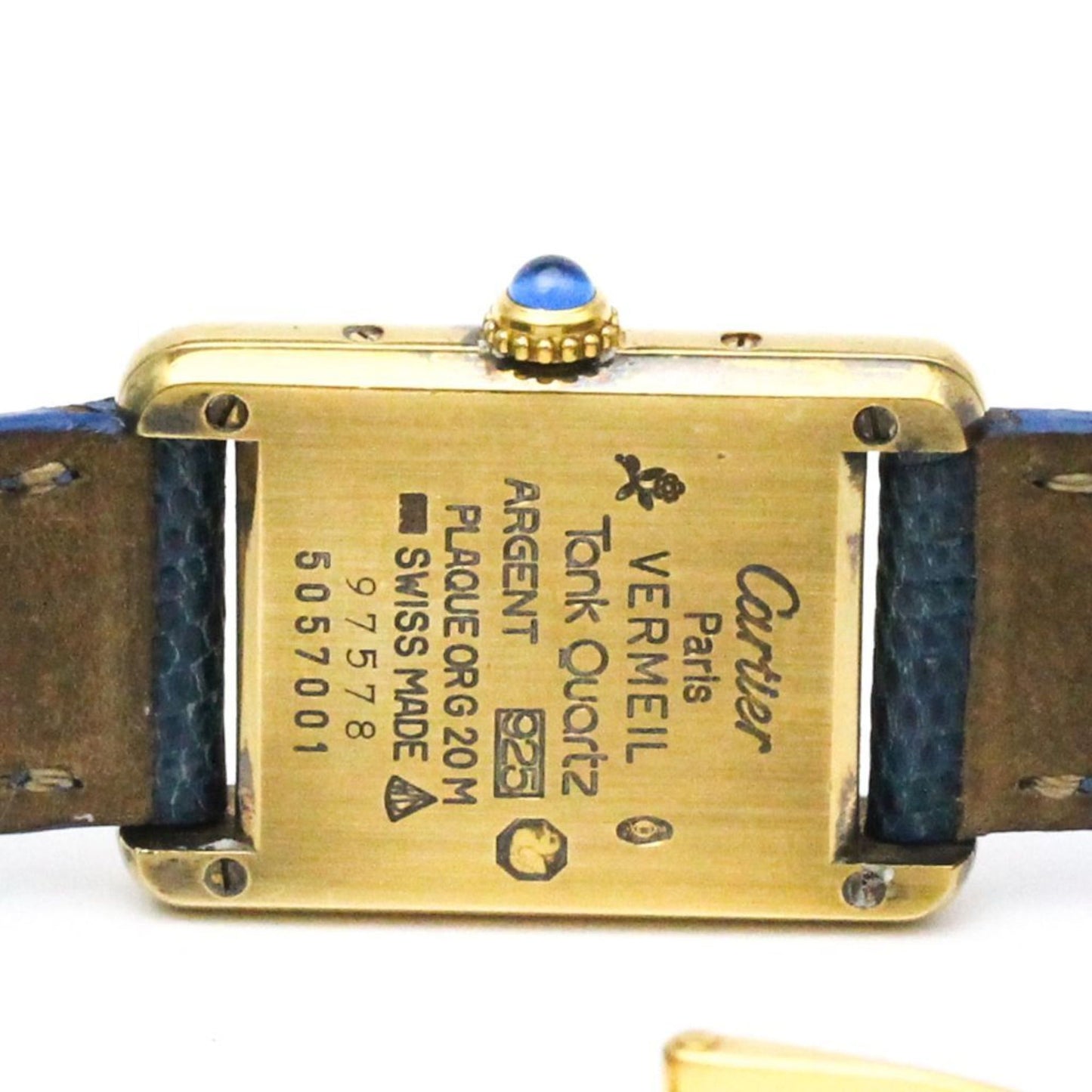 Cartier Tank Vermeil Gold Plated Leater Quartz