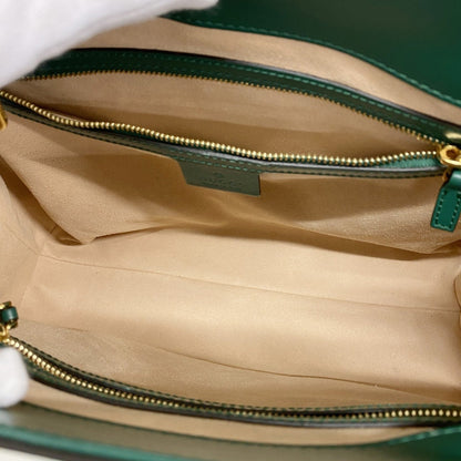 Gucci New Jackie Handbag 649016 Leather Green