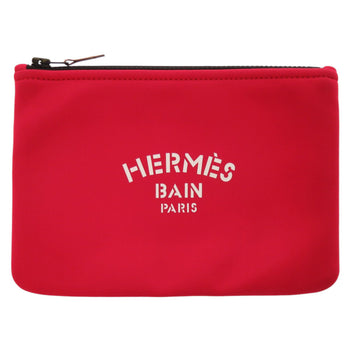 Unused Herms Neoban Pm Polyamide Elastane Rouge Kazak Pouch Bag Red Zee5 Hermes