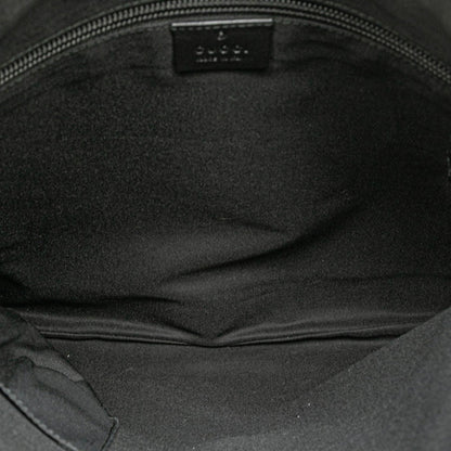 Gucci Gg Canvas Shoulder Bag 145857 Black Leather