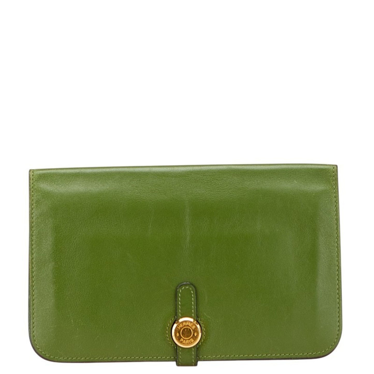 Hermes Herms Dogon Gm Bifold Wallet In Green Swift