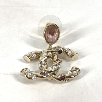 Chanel Abb511 23B Cc Coco Mark Rhinestone And Faux Pearl Earrings