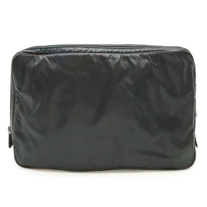 Bottega Veneta Bottega Veneta Second Bag Clutch Travel Pouch Nylon Leather Black Dark Brown