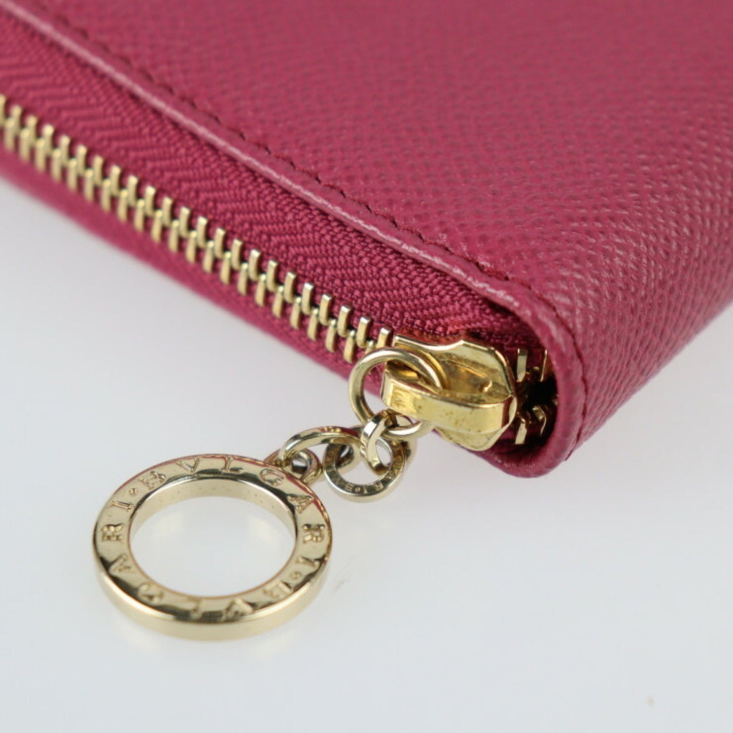Bvlgari Bulgari Long Wallet 286311 Leather Heather Amethyst Pink Series Gold Hardware Round Zipper